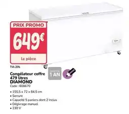 Promocash Promo - congelateur coffre 479 litres diamond offre