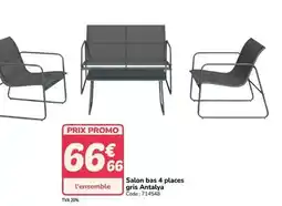 Promocash Promo - salon bas 4 places gris antalya offre