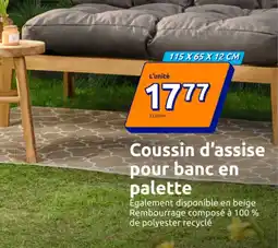 Action Coussin d'assise pour banc en palette offre