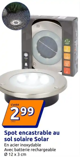 Spot encastrable au sol solaire Solar