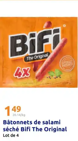 Action BIFI The Original Bâtonnets de salami séché offre