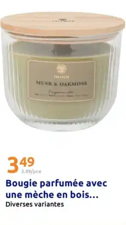 Action Bougie parfumée avec une mèche en bois offre