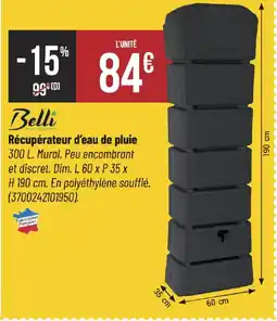 Bricorama BELLI Récupérateur d'eau de pluie offre