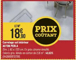 Bricorama Carrelage sol intérieur aston perla offre