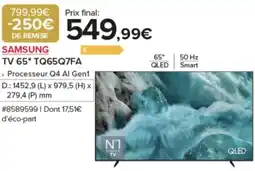 Costco SAMSUNG TV 65" TQ65Q7FA offre