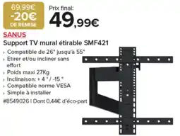 Costco SANUS Support TV mural étirable SMF421 offre