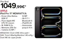 Costco APPLE iPad Pro 11" MDWK4TY/A offre