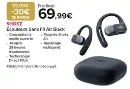 Costco SHOKZ Écouteurs Sans Fil Air Black offre