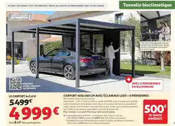 Auchan Carport 600x360 cm avec éclairage leds + 6 persiennes offre