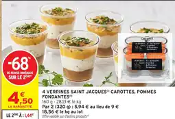 Intermarché Express 4 verrines saint jacques carottes, pommes fondantes offre