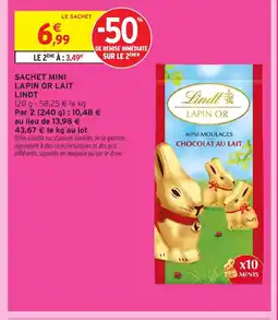 Intermarché Express LINDT Sachet mini lapin or lait offre