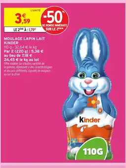 Intermarché Express KINDER Moulage lapin lait offre