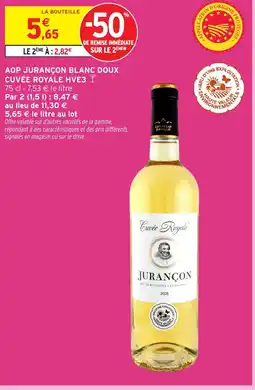 Intermarché Express CUVÉE ROYALE HVE3 Aop jurançon blanc doux offre