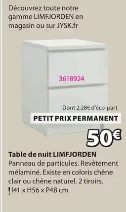 JYSK LIMFJORDEN Table de nuit offre