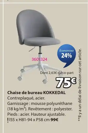 KOKKEDAL Chaise de bureau