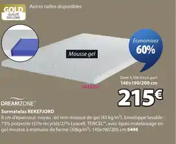 JYSK REKEFJORD Surmatelas offre