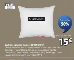 JYSK BOTNKRONA Oreiller en plumes de canard offre