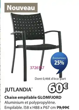 JYSK GLOMFJORD Chaise empilable offre