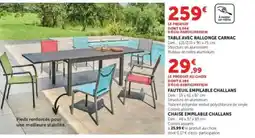 Hyper U Table avec rallonge Carnac offre