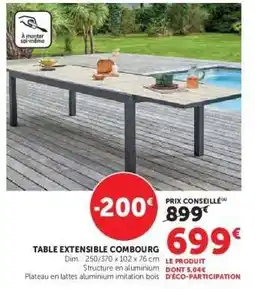 Hyper U TABLE EXTENSIBLE COMBOURG offre