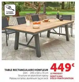 Hyper U TABLE RECTANGULAIRE HONFLEUR offre