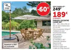 Hyper U PARASOL EXCENTRÉ CARRÉ 3M² offre
