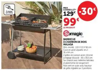 Hyper U BARBECUE À CHARBON DE BOIS MALAGA offre