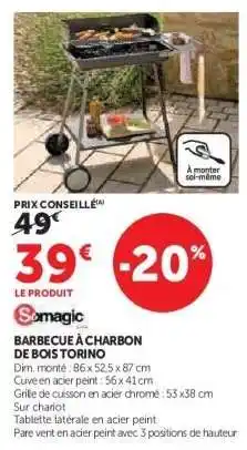 Hyper U Barbecue à charbon de bois Torino offre
