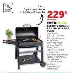 Hyper U BARBECUE TONNEAU À CHARBON DE BOIS VULKO offre