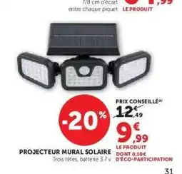 Hyper U Projecteur mural solaire offre