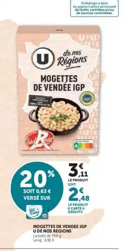 Hyper U MOGETTES DE VENDÉE IGP U DE NOS REGIONS offre