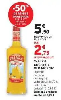 Hyper U COCKTAIL OLD NICK 16° offre