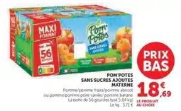 Hyper U POM'POTES SANS SUCRES AJOUTES MATERNE offre