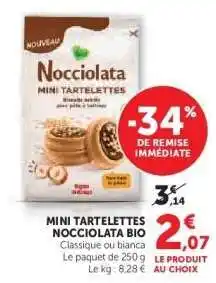 Hyper U Mini Tartelettes Nocciolata Bio offre