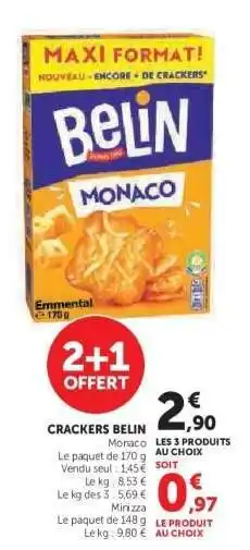 Hyper U CRACKERS BELIN offre