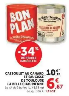 Hyper U Cassoulet au canard et saucisse de Toulouse La Belle Chaurienne offre