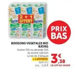 Hyper U BOISSONS VEGETALES BIO BJORG offre