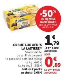 Hyper U Crème Aux Oeufs La Laitière offre