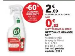 Hyper U Nettoyant ménager CIF offre