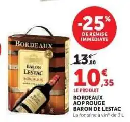 Hyper U Bordeaux AOP Rouge Baron de Lestac offre