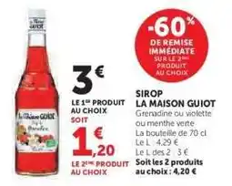 Hyper U Sirop La Maison Guiot offre