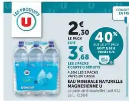 Hyper U Eau Minérale Naturelle Magnésienne U offre