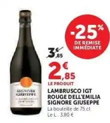 Hyper U Lambrusco IGT Rouge dell'Emilia Signore Giuseppe offre
