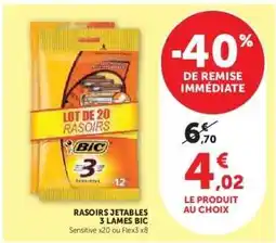 Hyper U RASOIRS JETABLES 3 LAMES BIC offre