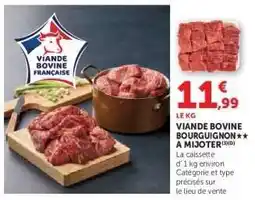 Hyper U Viande bovine : bourguignon** à mijoter offre