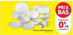 Hyper U Vaisselle Porcelaine Blanche offre