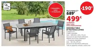 Super U Ensemble Table et Fauteuils Luynes offre