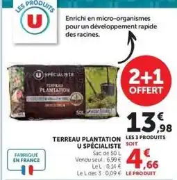 Super U Terreau Plantation U Spécialiste offre