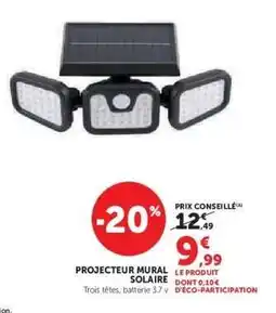 Super U Projecteur mural solaire offre