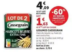 Super U LÉGUMES CASSEGRAIN offre